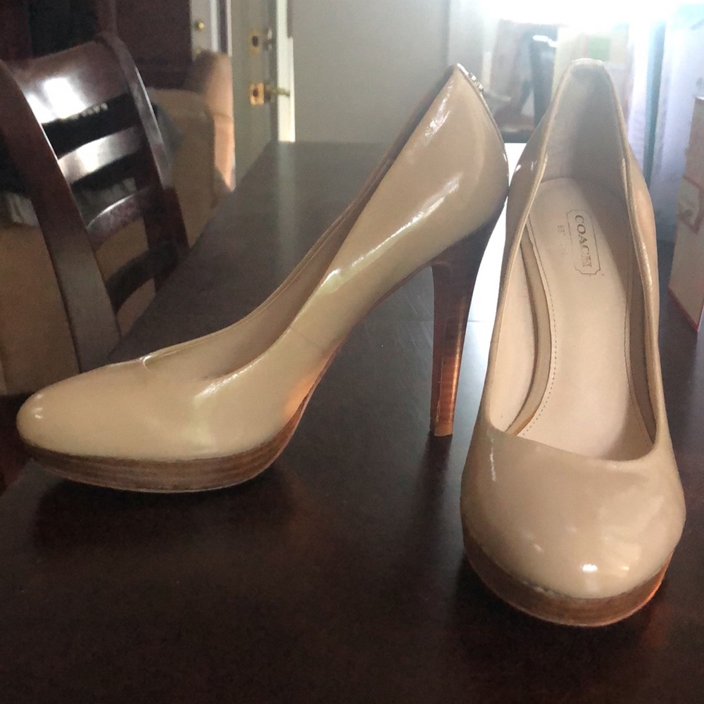 Coach platform stacked heels